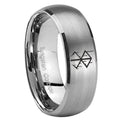 8MM Stigma Sangrando Berserk Inspired Dome Brushed Gray Tungsten Wedding Band