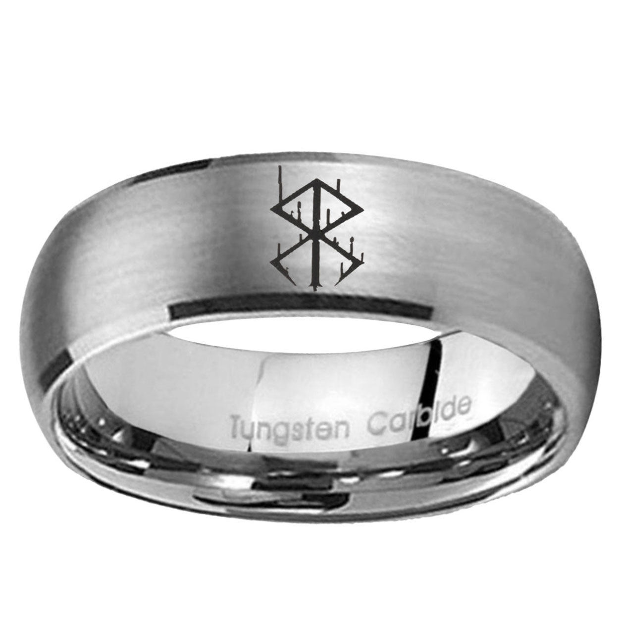 5MM Stigma Sangrando Berserk Inspired Dome Brushed Gray Tungsten Wedding Band