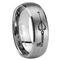 8MM kingdom heart keyblades Dome Brushed Gray Tungsten Wedding Band