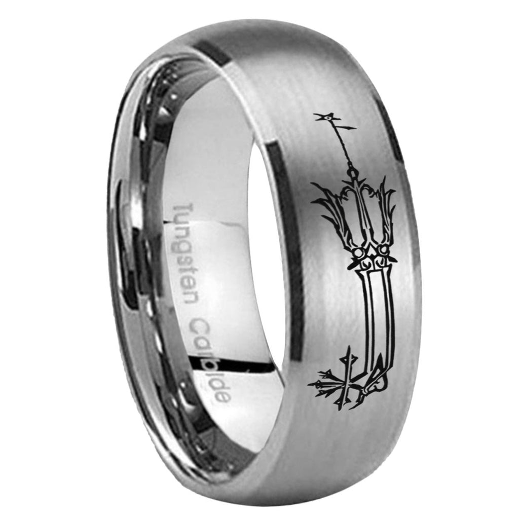 8MM Geekery Oathkeeper Kingdom Hearts Dome Brushed Gray Tungsten Wedding Band