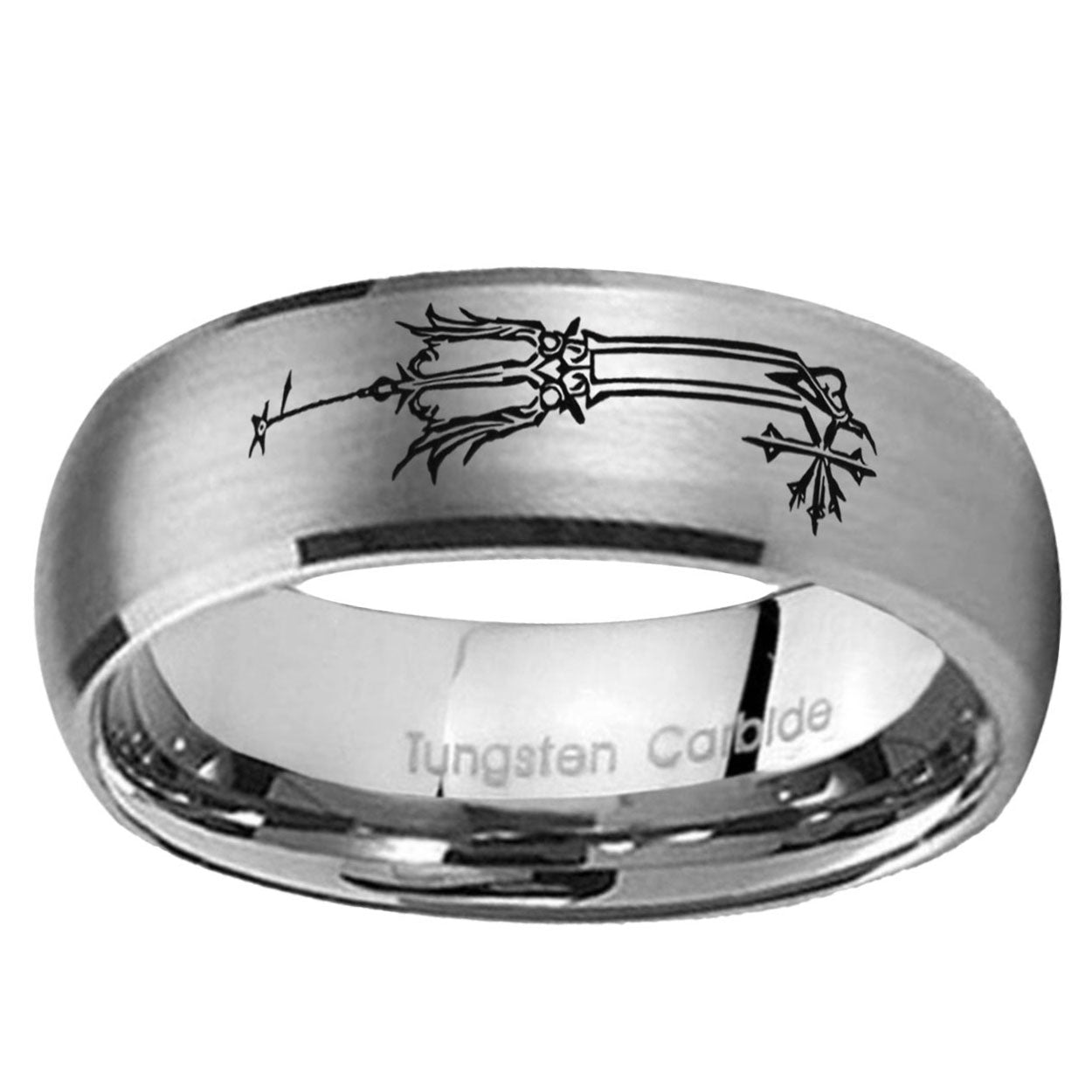 5MM Geekery Oathkeeper Kingdom Hearts Dome Brushed Gray Tungsten Wedding Band