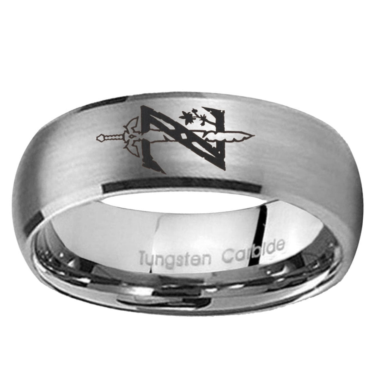 5MM Zelda Breath Of The Wild Dome Brushed Gray Tungsten Wedding Band