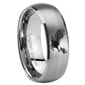 8MM Flying American Eagle Dome Brushed Gray Tungsten Wedding Band