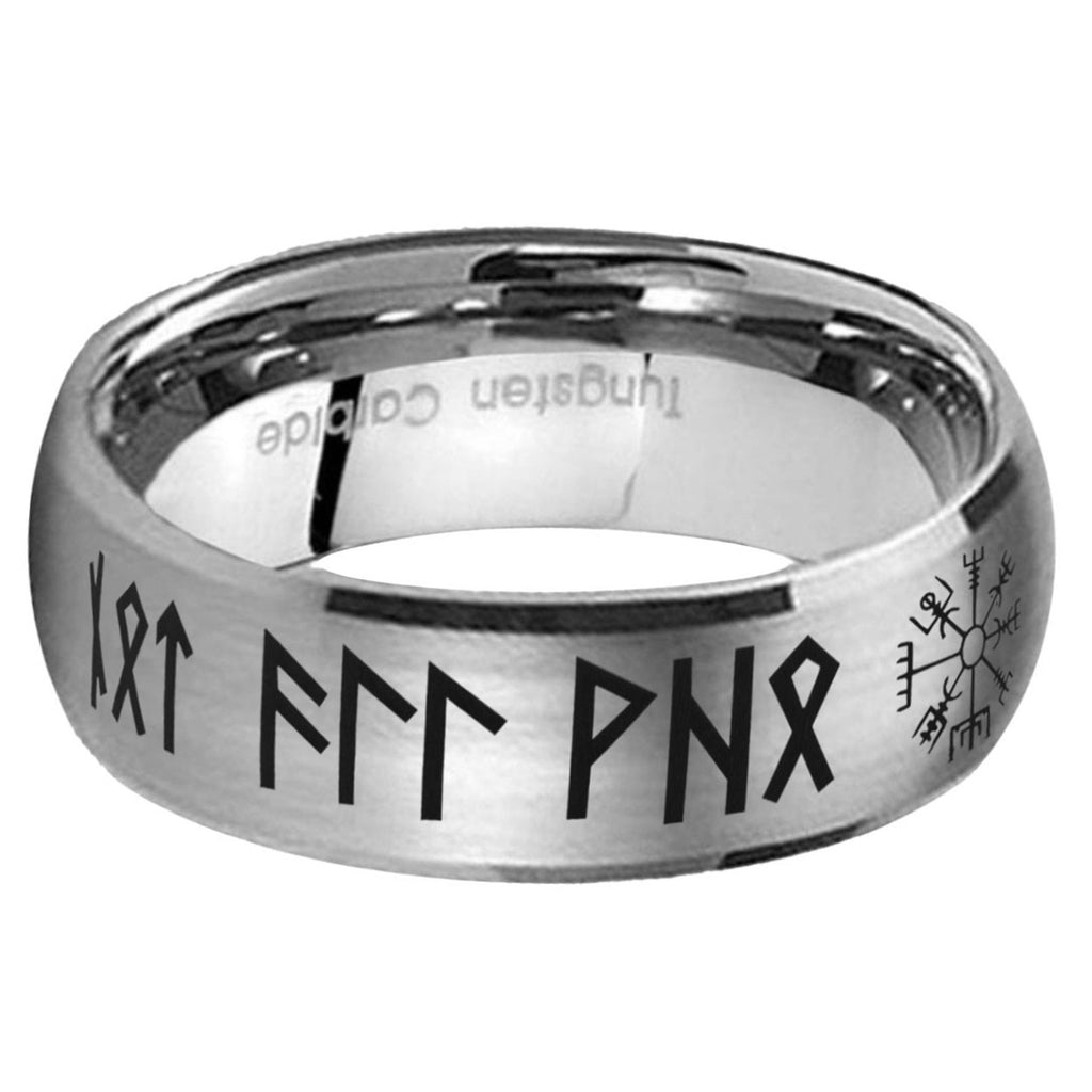 5MM Viking Dome Brushed Gray Tungsten Wedding Band