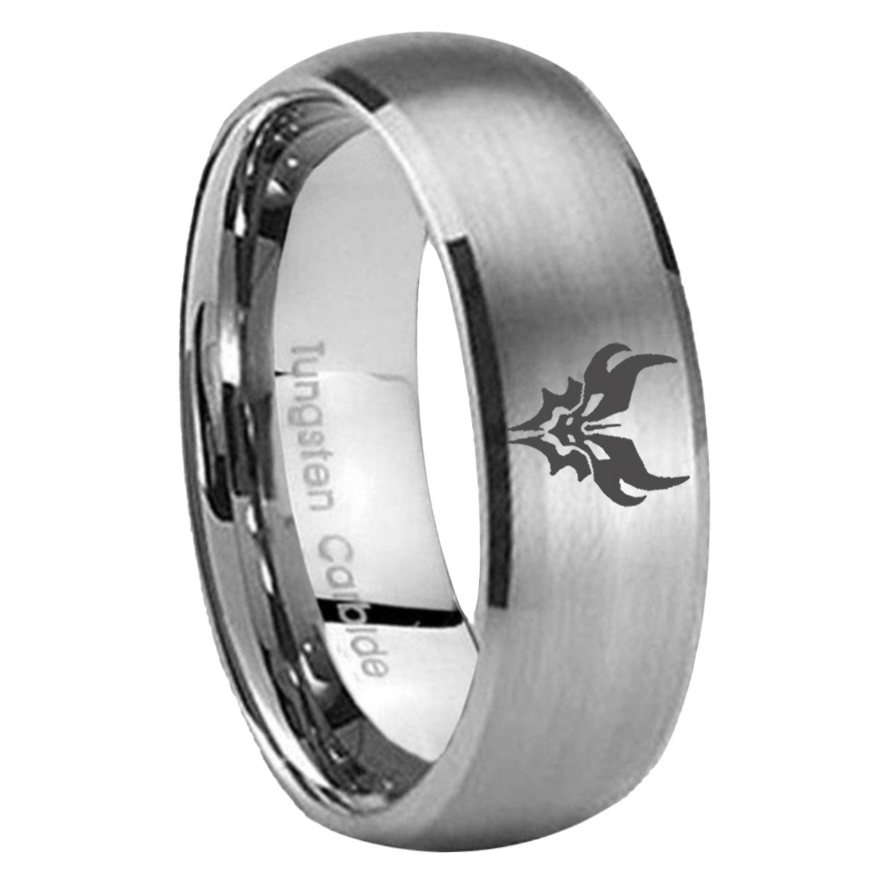 8MM Transformers Shatterback Dome Brushed Gray Tungsten Wedding Band