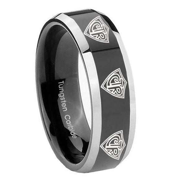10mm-Multiple-CTR-Beveled-Glossy-Black-2-Tone-Tungsten-Mens-Engagement-Band