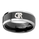 10mm-CTR-Beveled-Edges-Glossy-Black-2-Tone-Tungsten-Carbide-Mens-Ring-Engraved