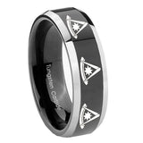 8mm-Multiple-Pester-Master-Masonic-Beveled-Glossy-Black-2-Tone-Tungsten-Mens-Ring