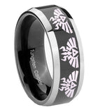 10mm-Multiple-Zelda-Skyward-Sword-Beveled-Glossy-Black-2-Tone-Tungsten-Mens-Ring