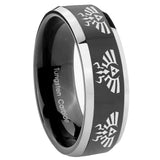 His Hers Multiple Zelda Skyward Sword Beveled Glossy Black 2 Tone Tungsten Men Band Set