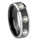 10mm-Multiple-Skull-Beveled-Edges-Glossy-Black-2-Tone-Tungsten-Engagement-Ring