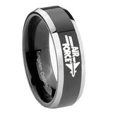 10mm-Beveled-Two-Tone-Air-Force-Shiny-Black-Middle-Tungsten-Men's-Ring