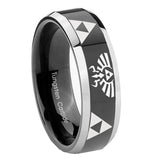 8mm-Legend-of-Zelda-Beveled-Glossy-Black-2-Tone-Tungsten-Wedding-Engagement-Ring