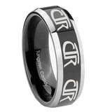 8mm-Multiple-CTR-Beveled-Glossy-Black-2-Tone-Tungsten-Men's-Engagement-Band
