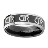 10mm-Multiple-CTR-Beveled-Glossy-Black-2-Tone-Tungsten-Wedding-Engagement-Ring