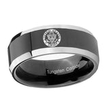 10mm-U.S.-Army-Beveled-Glossy-Black-2-Tone-Tungsten-Engagement-Ring
