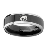 10mm-Thundercat-Beveled-Edges-Glossy-Black-2-Tone-Tungsten-Carbide-Bands-Ring