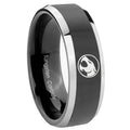8mm Thundercat Beveled Glossy Black 2 Tone Tungsten Ring