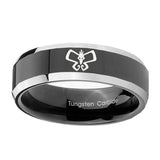 10mm-Monarch-Beveled-Edges-Glossy-Black-2-Tone-Tungsten-Custom-Mens-Ring