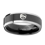 10mm-GI-Joe-Eagle-Beveled-Glossy-Black-2-Tone-Tungsten-Mens-Engagement-Band