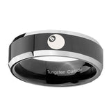 10mm-8-Ball-Beveled-Edges-Glossy-Black-2-Tone-Tungsten-Men's-Promise-Rings