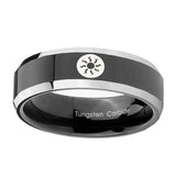 10mm-Magic-The-Gathering-Beveled-Glossy-Black-2-Tone-Tungsten-Mens-Wedding-Ring