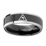 10mm-Masonic-Yod-Beveled-Edges-Glossy-Black-2-Tone-Tungsten-Rings-for-Men