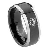 10mm-Wolf-Beveled-Glossy-Black-2-Tone-Tungsten-Engagement-Ring