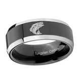 10mm-Fishing-Beveled-Glossy-Black-2-Tone-Tungsten-Engagement-Ring