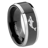 10mm-Keller-Whale-Beveled-Glossy-Black-2-Tone-Tungsten-Engagement-Ring