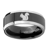 10mm-Squirrel-Beveled-Glossy-Black-2-Tone-Tungsten-Engagement-Ring