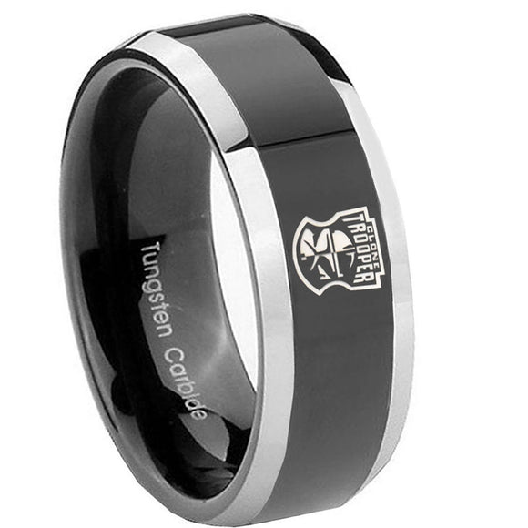 10mm-Clone-Trooper-Beveled-Glossy-Black-2-Tone-Tungsten-Rings-for-Men