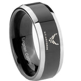 10mm-Beveled-Two-Tone-US-Air-Force-Shiny-Black-Middle-Tungsten-Men's-Ring