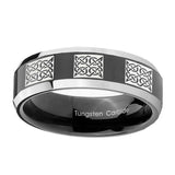 10mm-Multiple-Celtic-Beveled-Edges-Glossy-Black-2-Tone-Tungsten-Mens-Ring