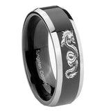 10mm-Dragon-Beveled-Edges-Glossy-Black-2-Tone-Tungsten-Mens-Engagement-Ring