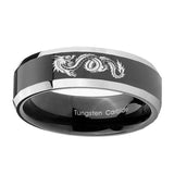 8mm-Dragon-Beveled-Edges-Glossy-Black-2-Tone-Tungsten-Carbide-Wedding-Band-Mens