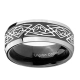 10mm-Celtic-Braided-Beveled-Glossy-Black-2-Tone-Tungsten-Engagement-Ring