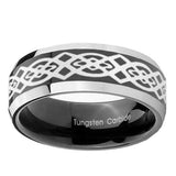 10mm-Celtic-Knot-Beveled-Edges-Glossy-Black-2-Tone-Tungsten-Mens-Wedding-Band