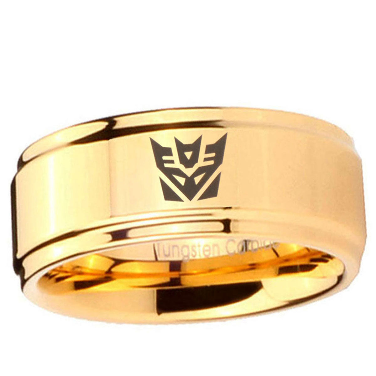 5mm Decepticon Transformers Step Edge Gold Ring For Him