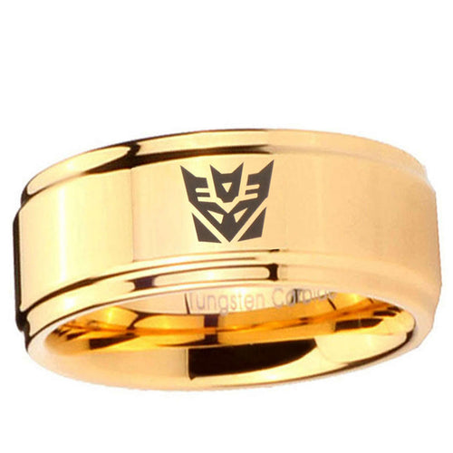5mm Decepticon Transformers Step Edge Gold Ring For Him