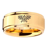 5, 8mm Zelda Skyward Sword Step Edge Gold Tungsten Engagement Rings For Him