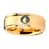 5, 8mm Magic Gathe Step Edge Gold Mens Ring Tungsten