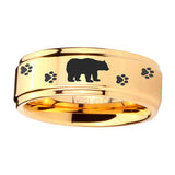 5, 8mm Bear and Paw Step Edge Gold Metals For Men's Rings