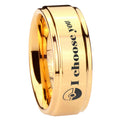 8mm Pokeball Pokemon Step Edge Gold Tungsten Ring For Him