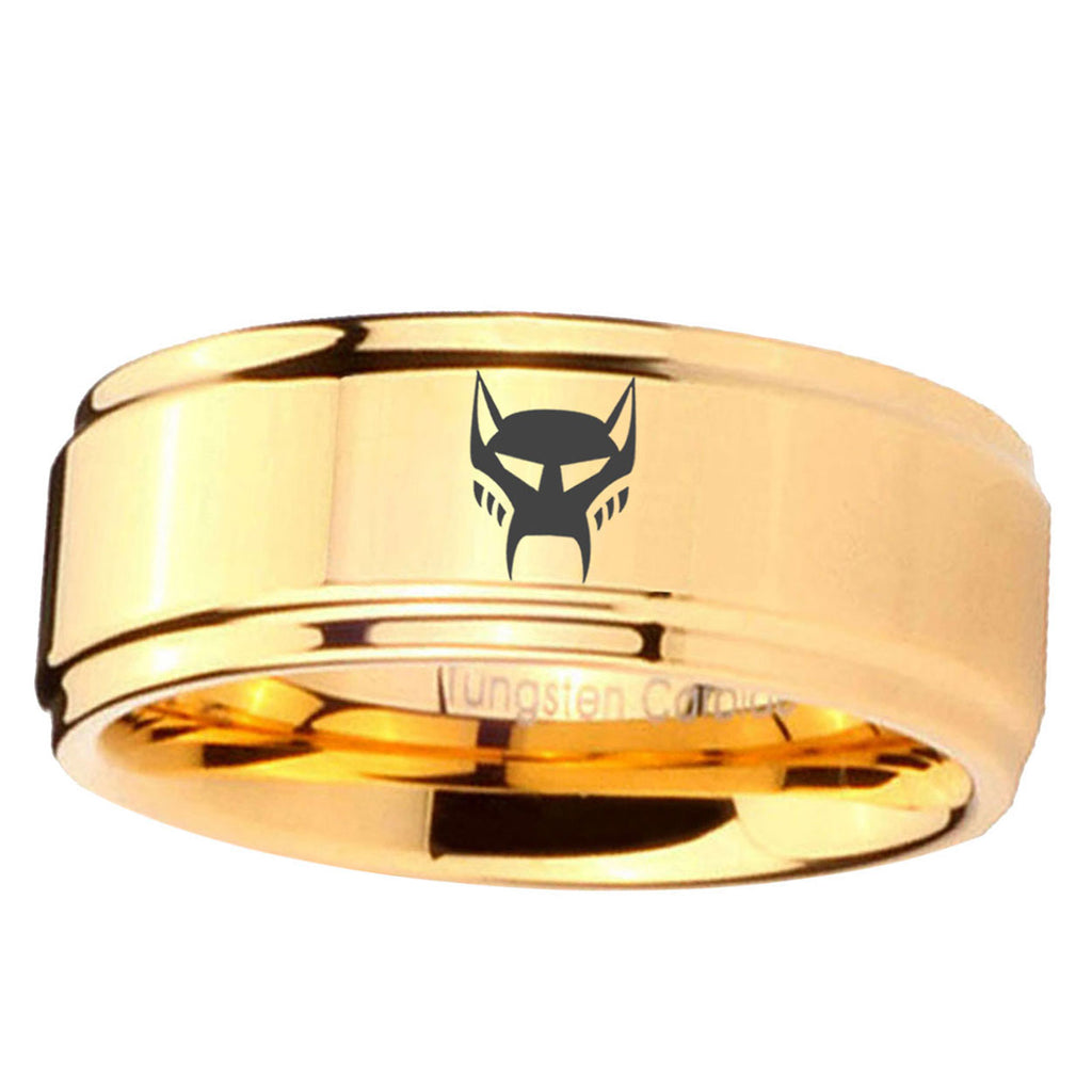 5mm Transformers Maximal Step Edge Gold Tungsten Ring For Him