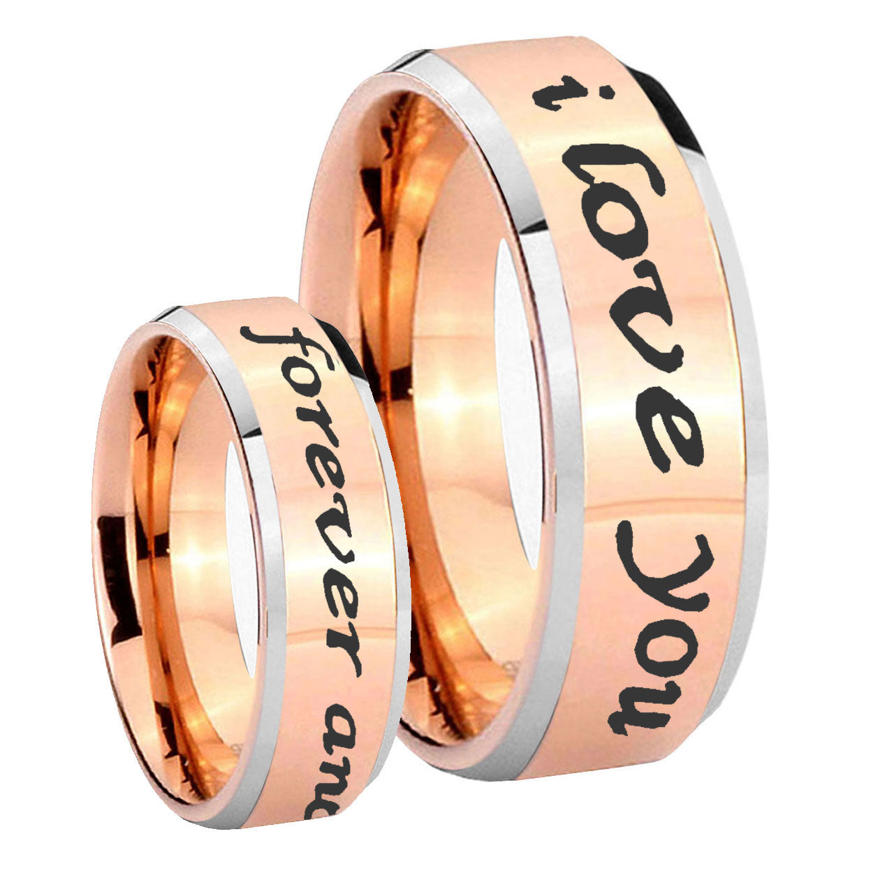 Multiple Christian Cross Tungsten Carbide Engagement Ring Set