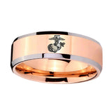 10mm-Marine-Beveled-Edges-Rose-Gold-Tungsten-Carbide-Custom-Ring-for-Men
