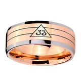 10mm-Masonic-32-Duo-Line-Freemason-Beveled-Edges-Rose-Gold-Tungsten-Carbide-Personalized-Ring