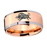 10mm-Wild-Boar-Beveled-Edges-Rose-Gold-Tungsten-Wedding-Bands-Ring