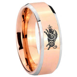 8mm Wild Boar Beveled Edges Rose Gold Tungsten Men's Wedding Ring